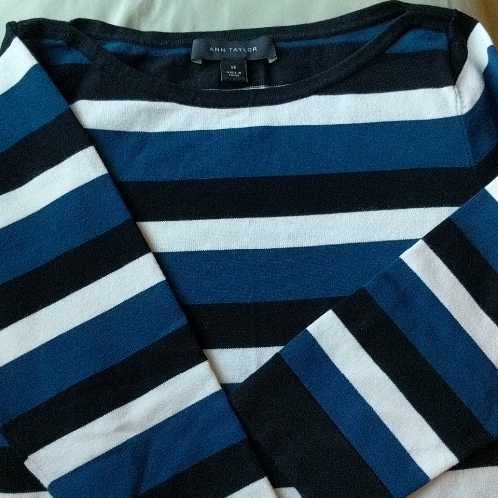 Ann Taylor Striped Knit Sweater